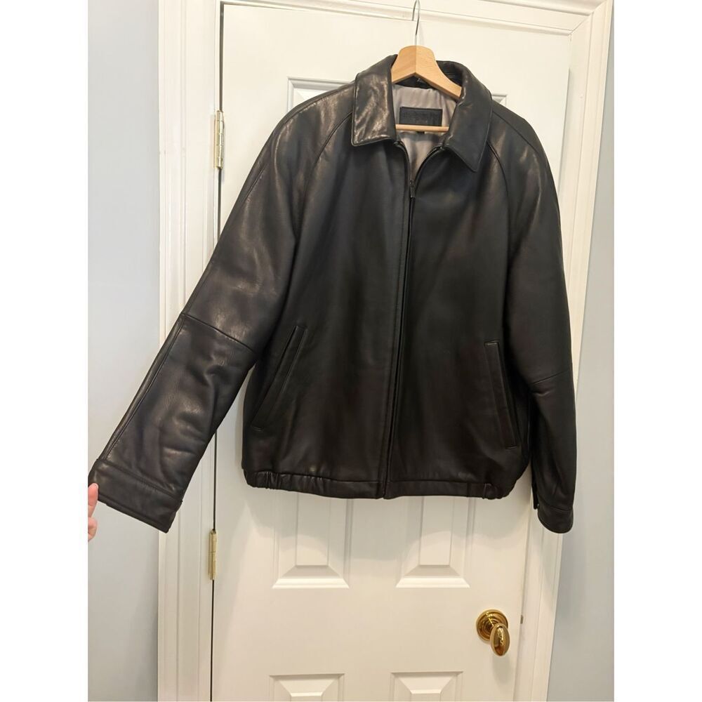 Brandini Mens Leather Bomber Jacket Size M - Picture 3 of 8